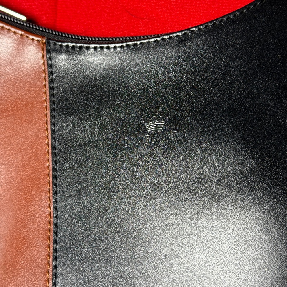 Vintage Daniela Moda Patchwork Leather Shoulder B… - image 4